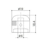 Perilla metálica tipo Domo GOTOH VK1-19 potenciómetros de 6 mm de diámetro. - Imagen 4